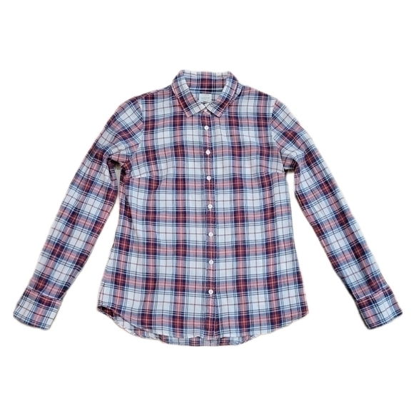 J. Crew Factory Perfect fit blue/red/white button down shirt size XS - Picture 1 of 7